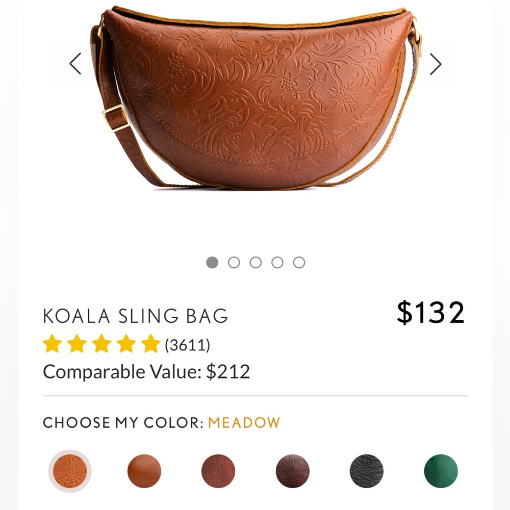 Portland Leather Koala Embossed Sling Bag